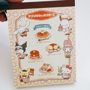 Sanrio CAFE mini note pad. Made and FOR SALE IN JAPAN ONLY. 2023 design